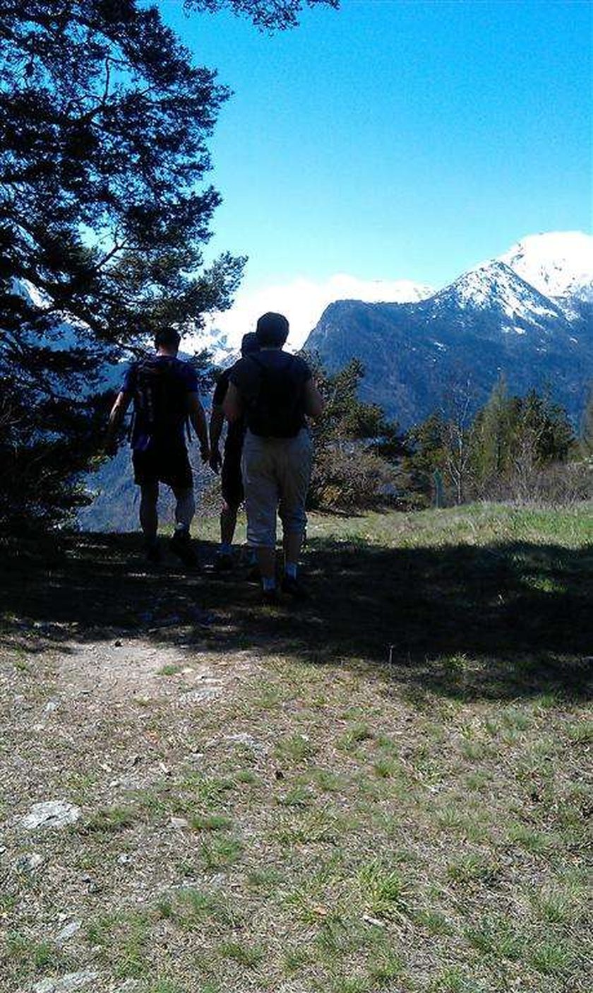 walking in the mountains
